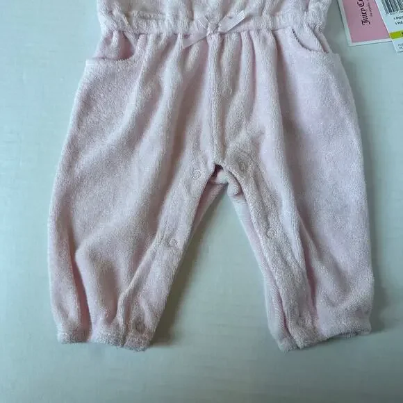 Juicy Couture NWT Baby Girl Pink French Terry One Piece Romper Size 3-6M - Picture 6 of 7